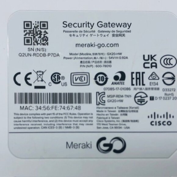 Cisco Meraki Go GX20 Security Gateway - Picture 4 of 4